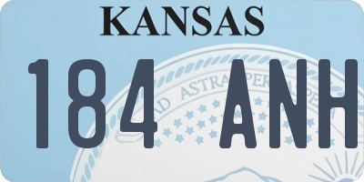 KS license plate 184ANH
