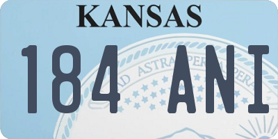 KS license plate 184ANI