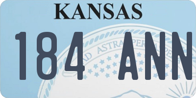 KS license plate 184ANN