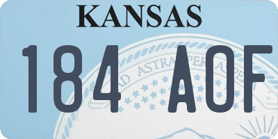 KS license plate 184AOF