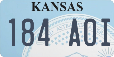 KS license plate 184AOI