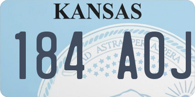 KS license plate 184AOJ