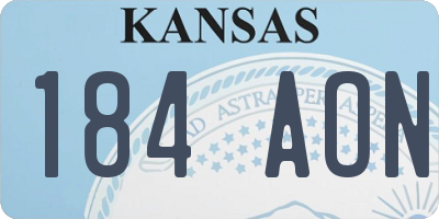 KS license plate 184AON