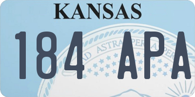 KS license plate 184APA