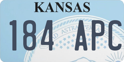 KS license plate 184APC