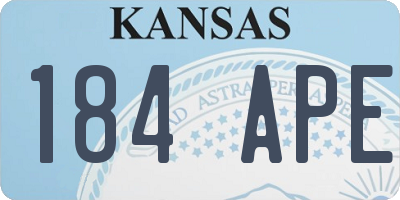 KS license plate 184APE