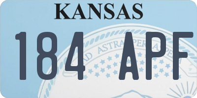 KS license plate 184APF