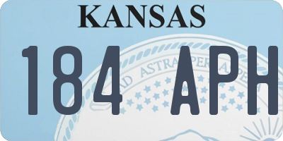 KS license plate 184APH