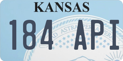 KS license plate 184API