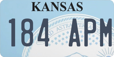 KS license plate 184APM