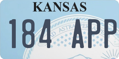 KS license plate 184APP