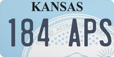 KS license plate 184APS