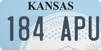 KS license plate 184APU