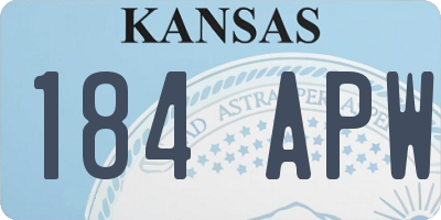 KS license plate 184APW