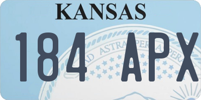 KS license plate 184APX