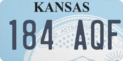 KS license plate 184AQF