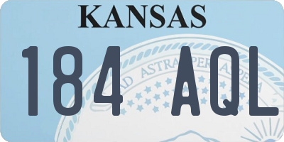 KS license plate 184AQL