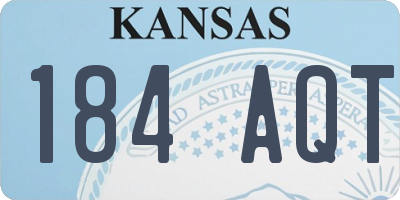 KS license plate 184AQT