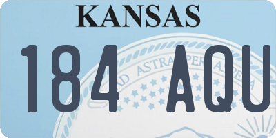 KS license plate 184AQU