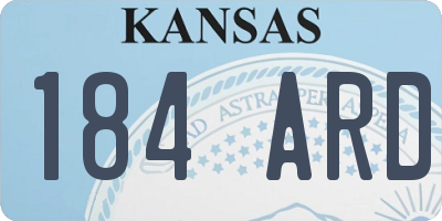 KS license plate 184ARD