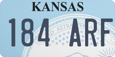 KS license plate 184ARF