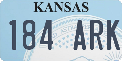 KS license plate 184ARK