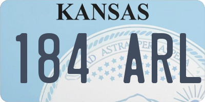 KS license plate 184ARL