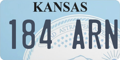 KS license plate 184ARN