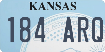 KS license plate 184ARQ