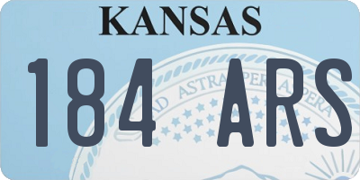 KS license plate 184ARS