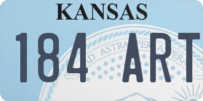 KS license plate 184ART