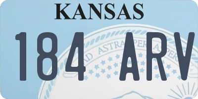 KS license plate 184ARV