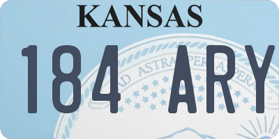 KS license plate 184ARY