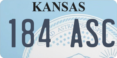 KS license plate 184ASC