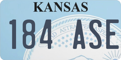 KS license plate 184ASE