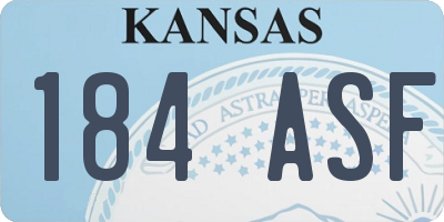 KS license plate 184ASF