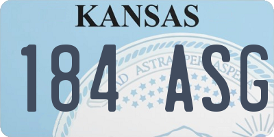 KS license plate 184ASG