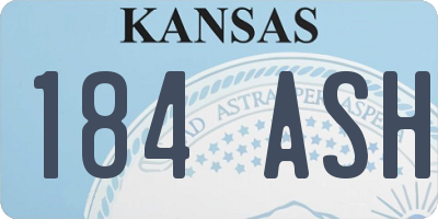 KS license plate 184ASH