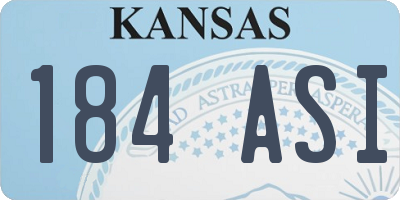 KS license plate 184ASI