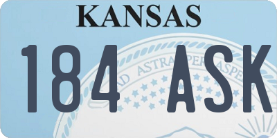 KS license plate 184ASK