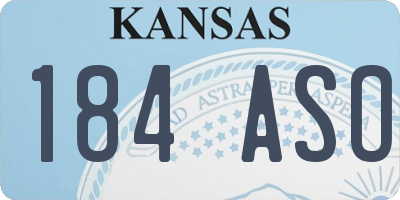 KS license plate 184ASO