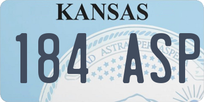 KS license plate 184ASP