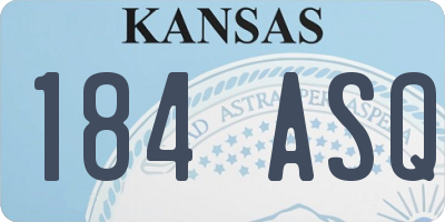 KS license plate 184ASQ