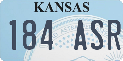 KS license plate 184ASR