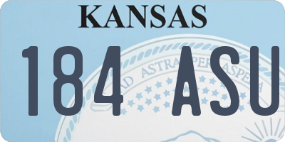 KS license plate 184ASU