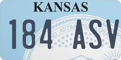 KS license plate 184ASV