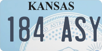 KS license plate 184ASY