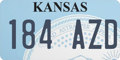 KS license plate 184AZD