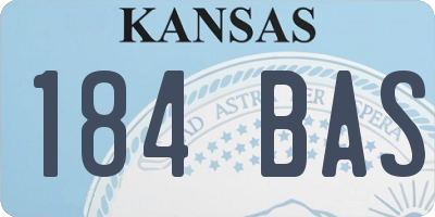 KS license plate 184BAS