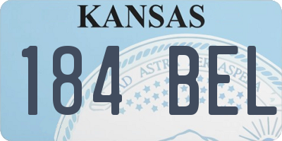 KS license plate 184BEL